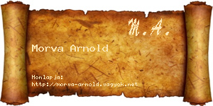 Morva Arnold névjegykártya