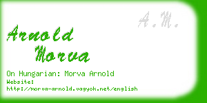 arnold morva business card